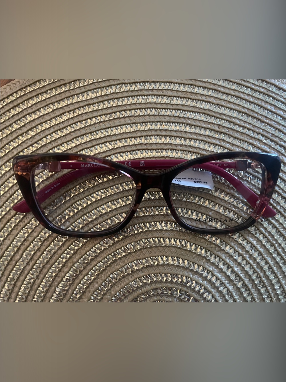Marciano Brown Frames with Pink Temples Women's Eyeglasses